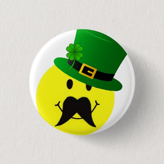 Badge Rond 2,50 Cm Bouton de moustache de lutin (Devant)