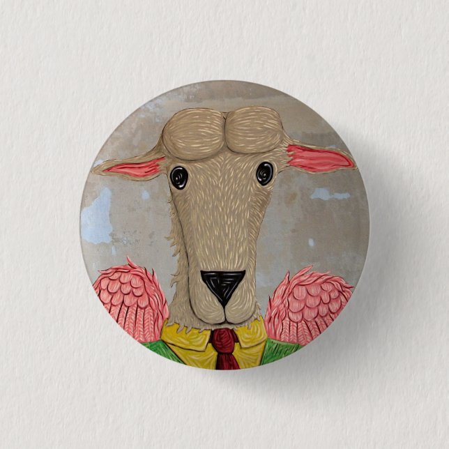 Badge Rond 2,50 Cm Bouton de moutons (Devant)