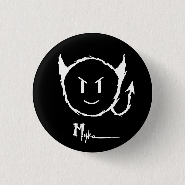 Badge Rond 2,50 Cm Bouton de Myke (Devant)