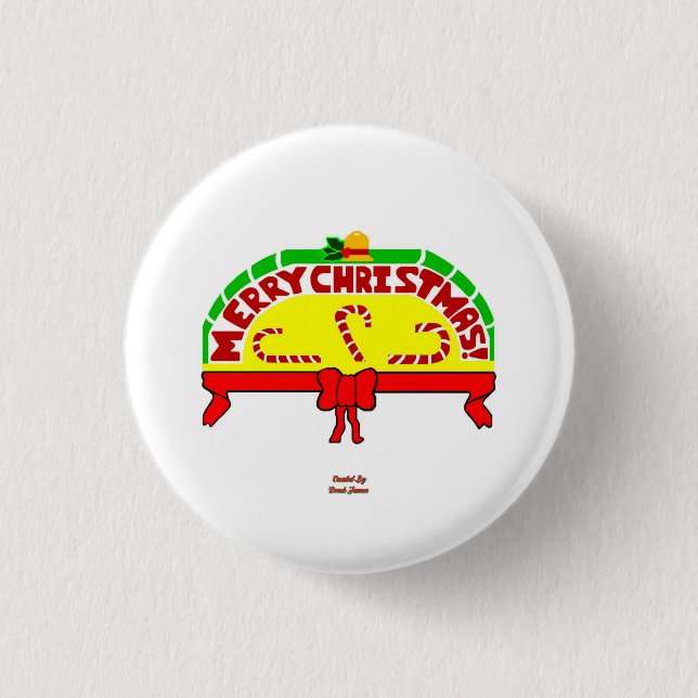 Badge Rond 2,50 Cm Bouton de Noël (Devant)