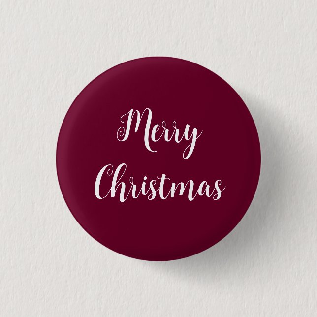 Badge Rond 2,50 Cm Bouton de Noël joyeux bordeaux foncé (Devant)