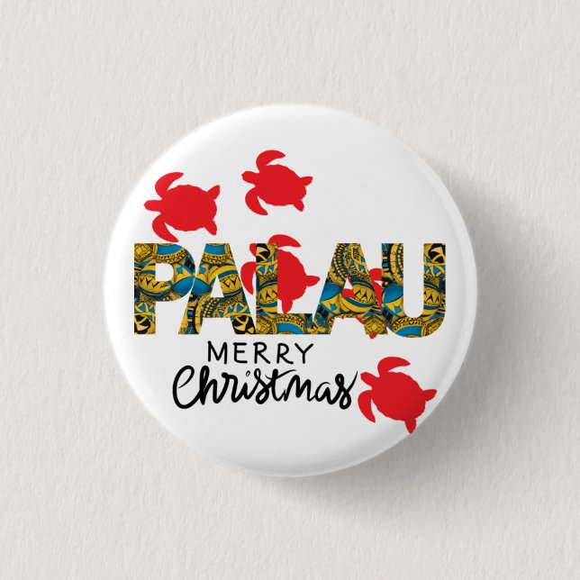 Badge Rond 2,50 Cm Bouton de Noël Palau (Devant)