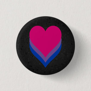 Badge Rond 2,50 Cm Bouton de noir de drapeau de bisexualité