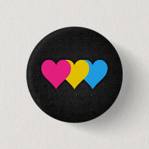 Badge Rond 2,50 Cm Bouton de noir de drapeau de Pansexuality