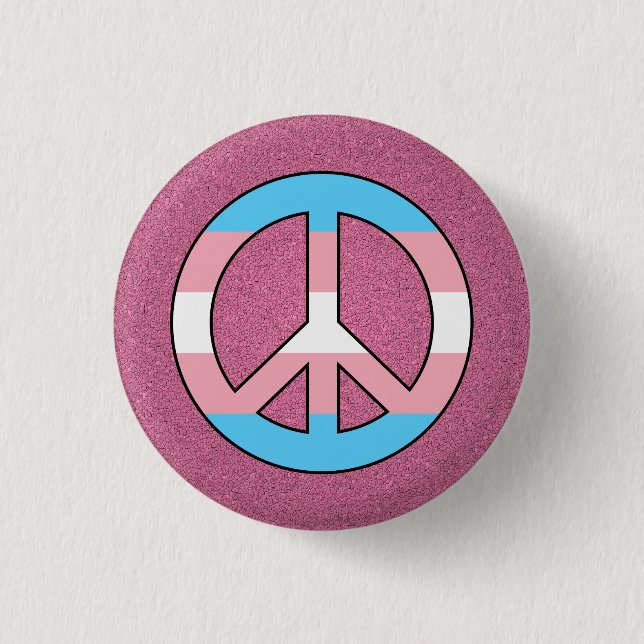 Badge Rond 2,50 Cm Bouton de paix de la fierté rose transgenre (Devant)