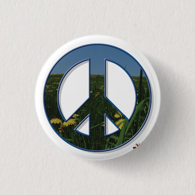 Badge Rond 2,50 Cm Bouton de paix de pissenlit (Devant)