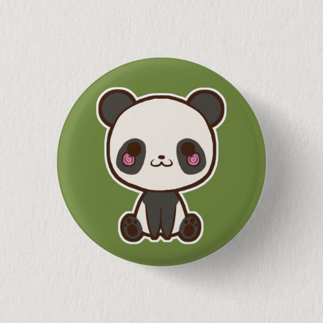 Badge Rond 2,50 Cm Bouton de panda (Devant)