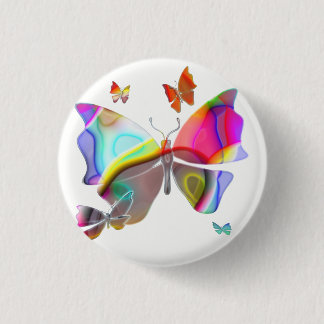 Badge Rond 2,50 Cm Bouton de papillon