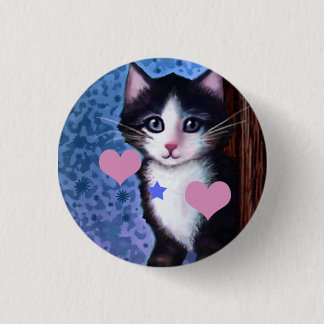 Badge Rond 2,50 Cm Bouton de peinture Kitten