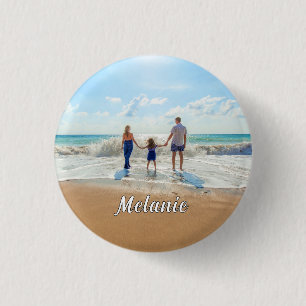 Badge Rond 2,50 Cm Bouton de photo personnalisé avec nom personnalisé
