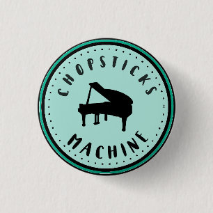 Badge Rond 2,50 Cm Bouton de piano de machine de baguettes