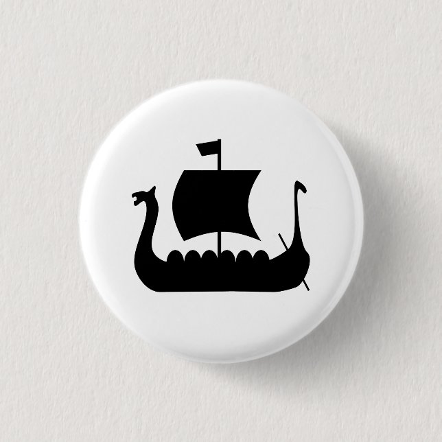 Badge Rond 2,50 Cm Bouton de pictogramme de bateau de Viking (Devant)