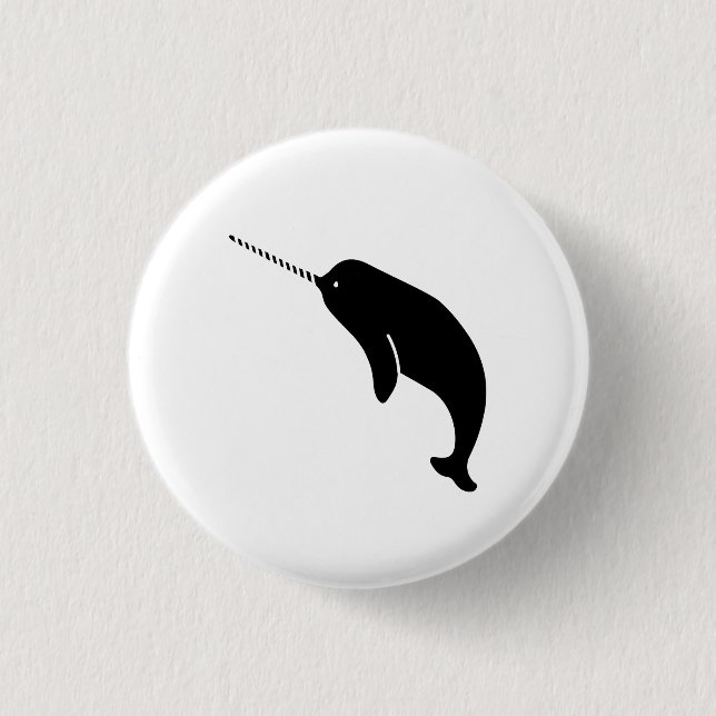 Badge Rond 2,50 Cm Bouton de pictogramme de Narwhal (Devant)