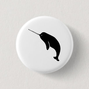 Badge Rond 2,50 Cm Bouton de pictogramme de Narwhal