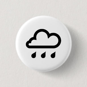 Badge Rond 2,50 Cm Bouton de pictogramme de "pluie"
