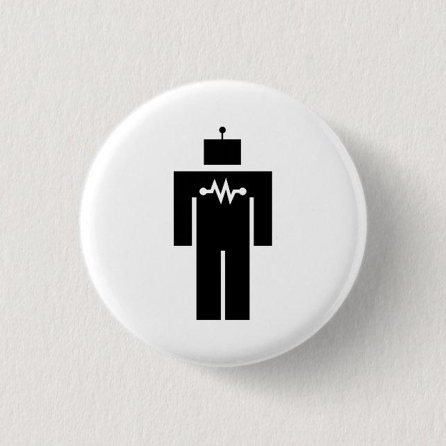 Badge Rond 2,50 Cm Bouton de pictogramme de robot (Devant)