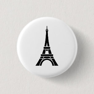 Badge Rond 2,50 Cm Bouton de pictogramme de Tour Eiffel
