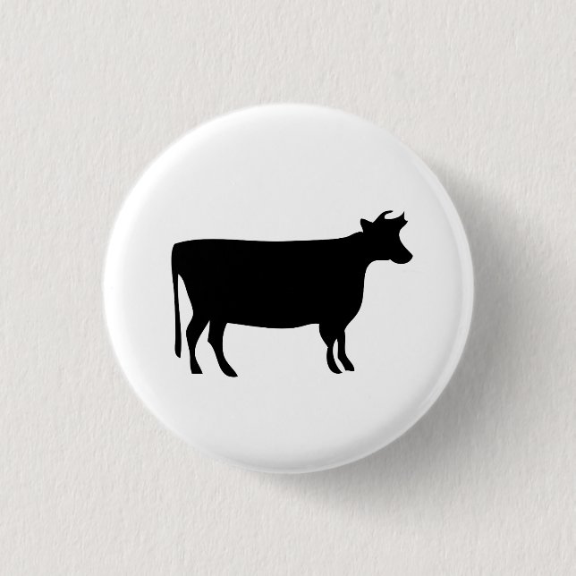 Badge Rond 2,50 Cm Bouton de pictogramme de "vache" (Devant)