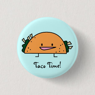Badge Rond 2,50 Cm Bouton de Pin de temps de taco