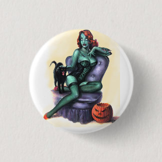 Badge Rond 2,50 Cm Bouton de pin-up de fille de Halloween
