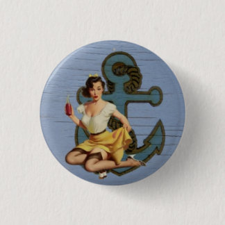 Badge Rond 2,50 Cm Bouton de pin-up de fille de marin