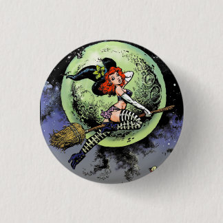 Badge Rond 2,50 Cm Bouton de pin-up de sorcière