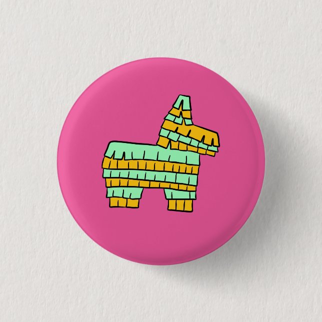 Badge Rond 2,50 Cm Bouton de Piñata - rose (Devant)