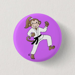 Badge Rond 2,50 Cm Bouton de pinback de fille de singe