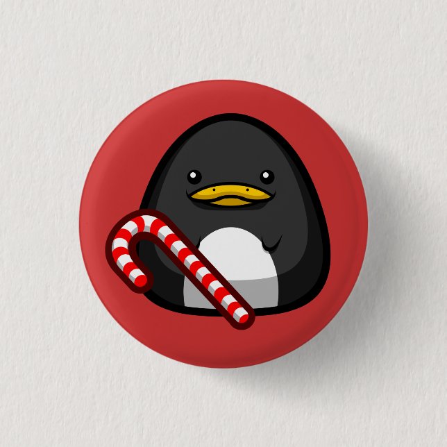 Badge Rond 2,50 Cm Bouton de pingouin (Devant)