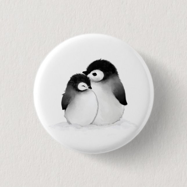 Badge Rond 2,50 Cm Bouton de pingouin (Devant)