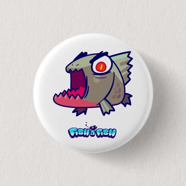 Badge Rond 2,50 Cm Bouton de piranha (Devant)