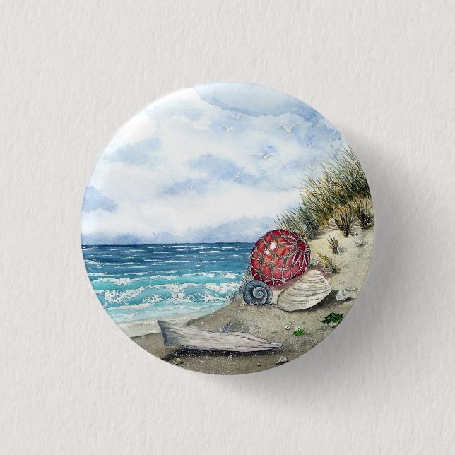 Badge Rond 2,50 Cm Bouton de plage (Devant)