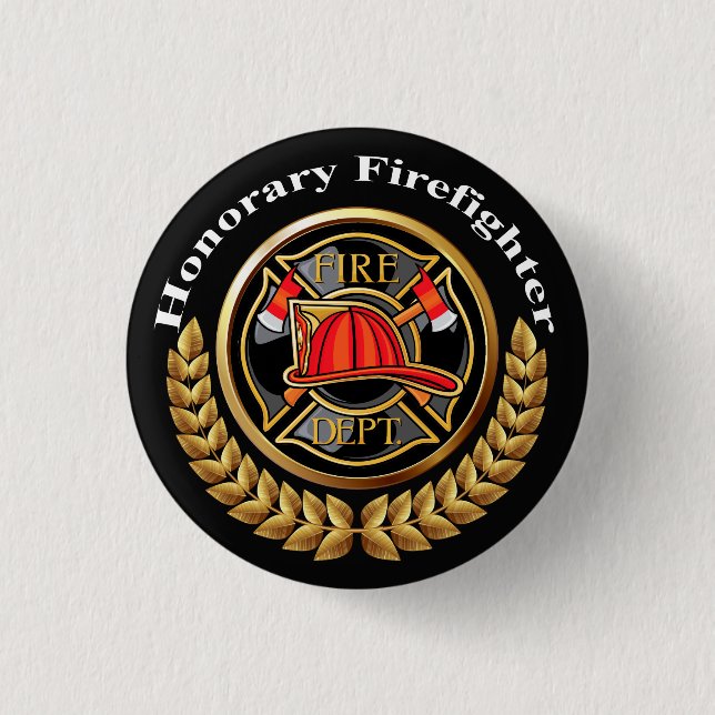 Badge Rond 2,50 Cm Bouton de pompier honoraire (Devant)