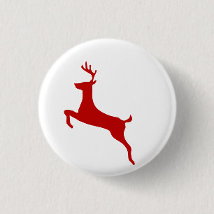Badge Rond 2,50 Cm Bouton de Renne de Noël - S de Chaussette de Fête