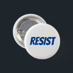 Badge Rond 2,50 Cm Bouton de résistance à la typographie moderne bleu<br><div class="desc">Bouton de résistance à la typographie moderne blanche et bleue</div>