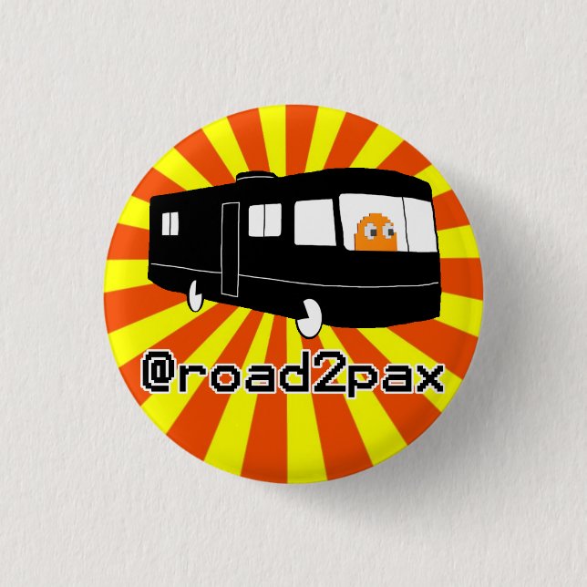 Badge Rond 2,50 Cm Bouton de Road2PAX voyant (Devant)
