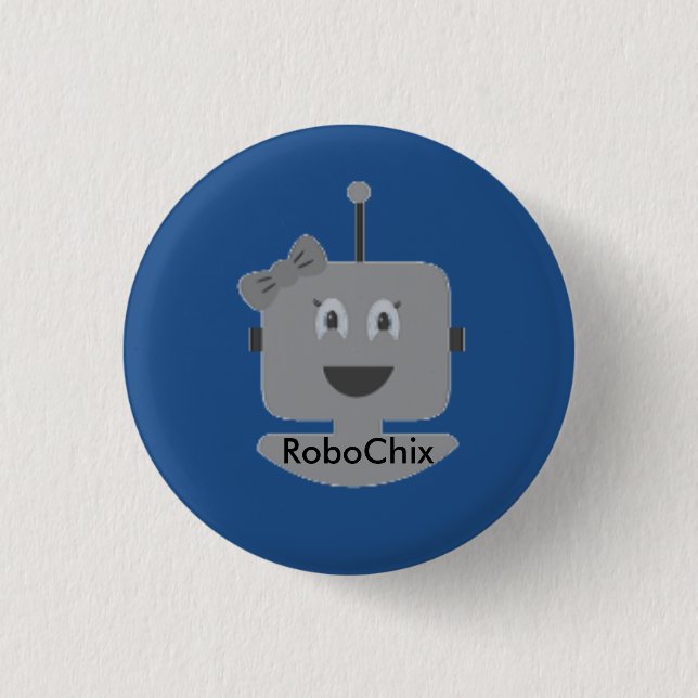 Badge Rond 2,50 Cm Bouton de RoboChix (Devant)