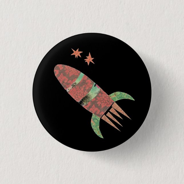 Badge Rond 2,50 Cm Bouton de Rocket de tir (Devant)