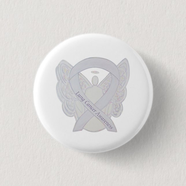 Badge Rond 2,50 Cm Bouton de ruban Angel Pearl Sensibilisation au can (Devant)