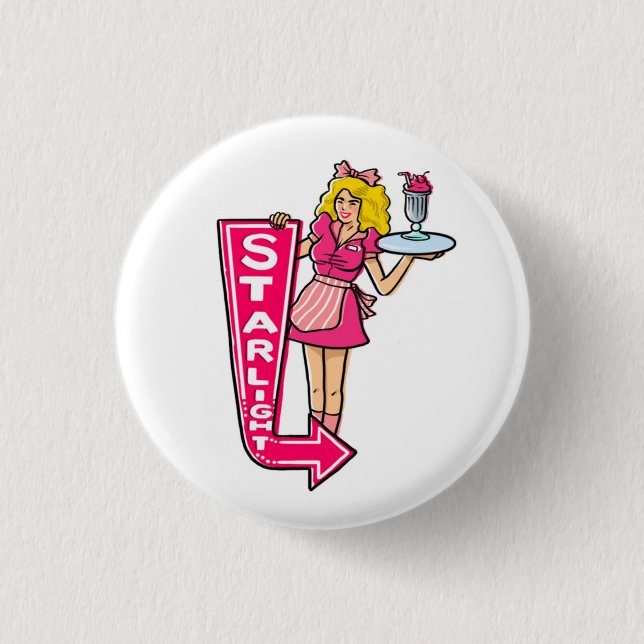 Badge Rond 2,50 Cm Bouton de serveuse de wagon-restaurant de (Devant)