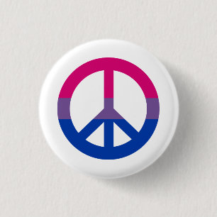 Badge Rond 2,50 Cm Bouton de signe de paix de drapeau de bisexualité