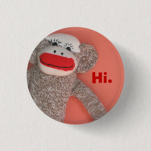 Badge Rond 2,50 Cm Bouton de singe de chaussette
