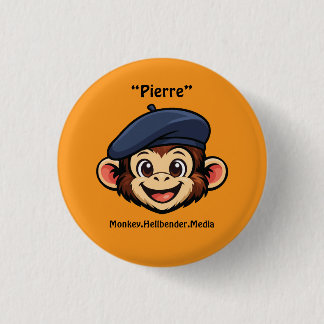 Badge Rond 2,50 Cm Bouton de singe Macaque Kaki - Pierre