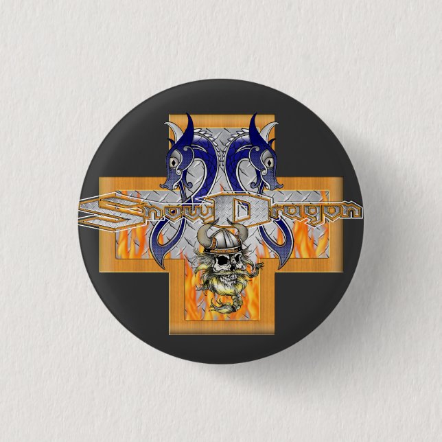 Badge Rond 2,50 Cm Bouton de SnowDragon ! (Devant)