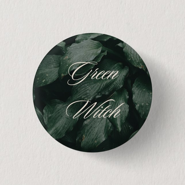 Badge Rond 2,50 Cm bouton de sorcière verte (Devant)