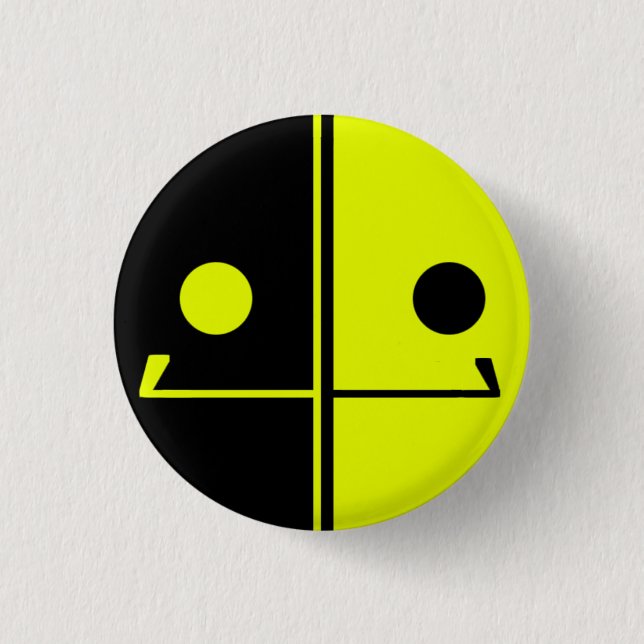 Badge Rond 2,50 Cm Bouton de sourire de robot (Devant)