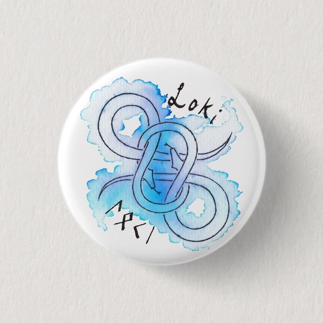 Badge Rond 2,50 Cm Bouton de symbole de Loki (Devant)