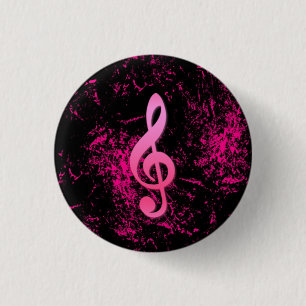 Badge Rond 2,50 Cm Bouton de symbole de note de musique