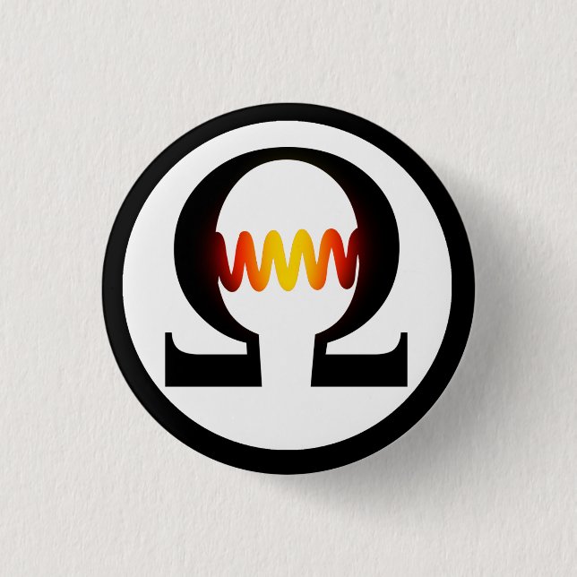 Badge Rond 2,50 Cm Bouton de symbole d'ohm (Devant)