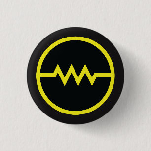 Badge Rond 2,50 Cm Bouton de symbole Résister ! (jaune)